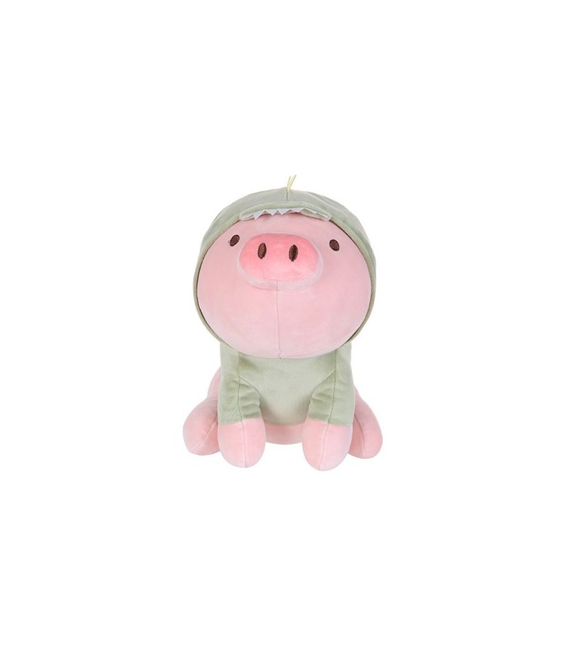 MINISO Sitting Piglet Plush Soft Toy With Dinosaur Hoodie