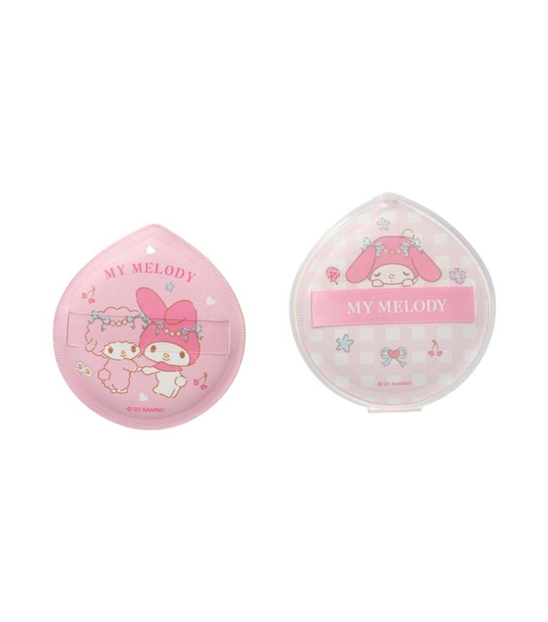 Sanrio Hello Kitty & Friends Extra Large 2 Pack Makeup Powder Puffs & Container (Assorted Characters)