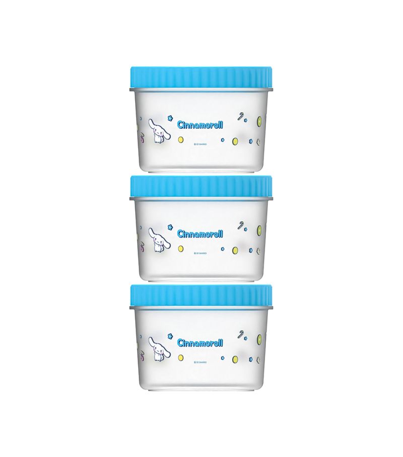 Sanrio Hello Kitty & Friends Cinnamoroll Interesting Adventure 3 Piece 500ml Food Storage Container