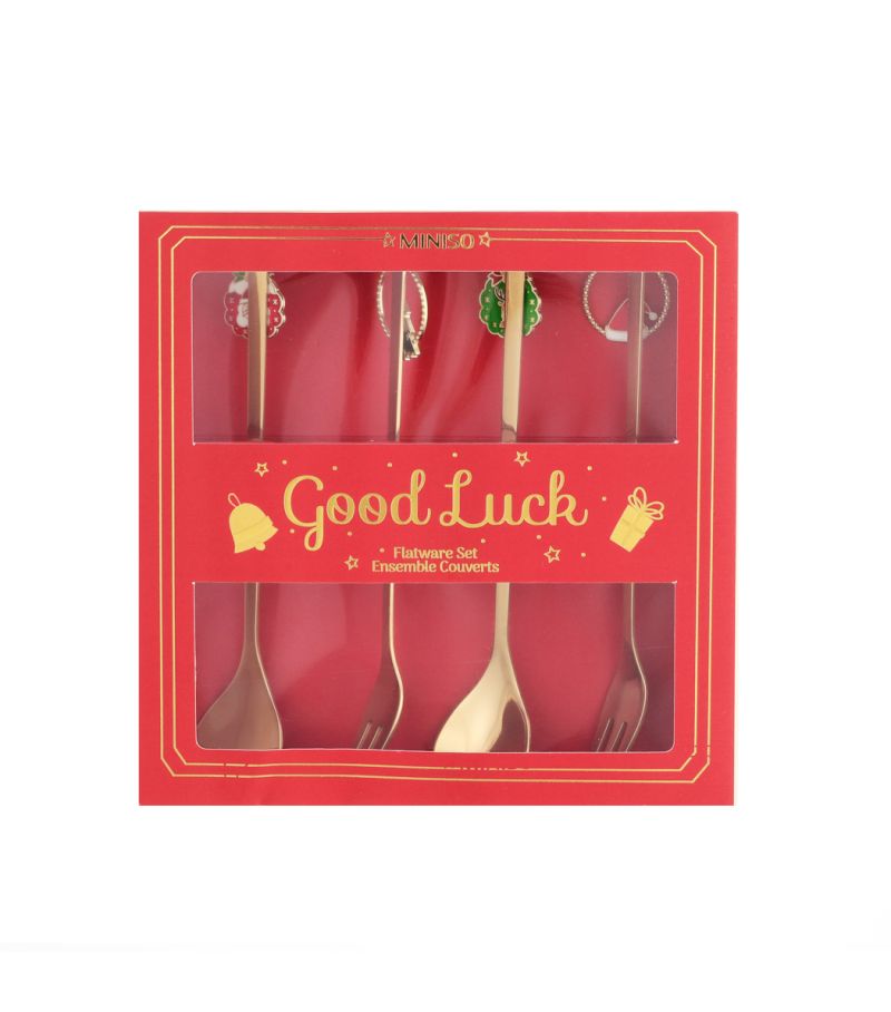 MINISO Christmas Desert Fork & Spoon Set Of 2