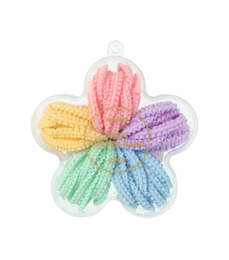 Basic Series Macaron Color Flower Hair Tie (40 pcs)