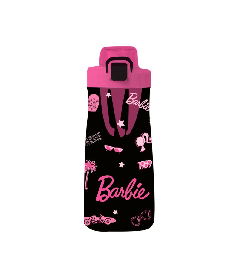 Barbie Collection Black Plastic Water Bottle