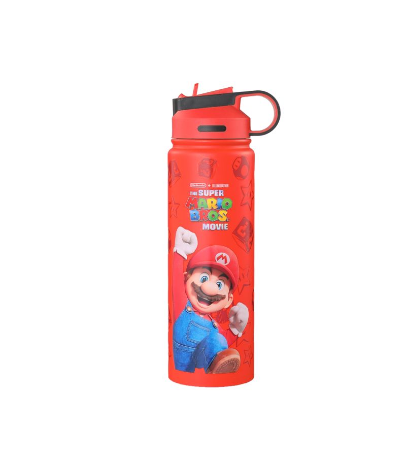 Super Mario Bros 900ml Steel Water Bottle With Handle