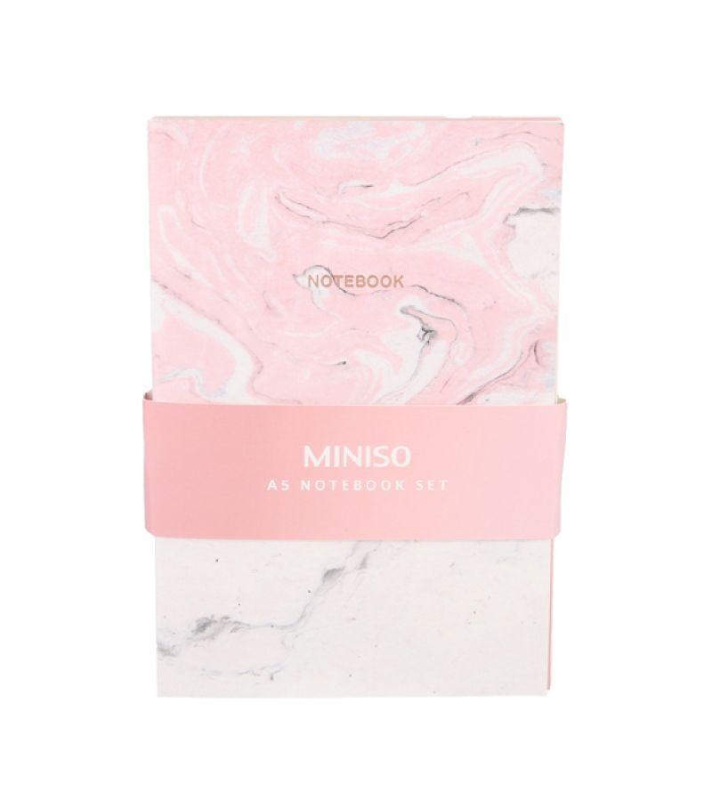 MINISO Rose Gold Series A5 32 Page Stitch Bound Notebook Set Of 3