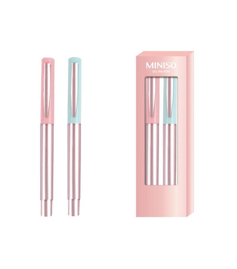 MINISO Rose Gold Gel Pen 2 Pack PDQ