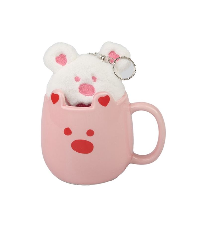 Pink Romance Series Ceramic Mug Set 400ml Cute Bear