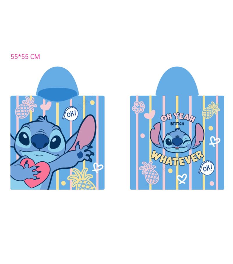 Disney Lilo & Stitch Poncho Hood Bath Towel 
