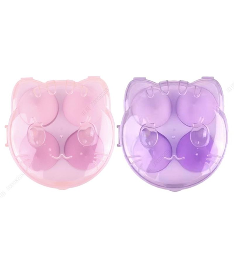 MINISO Makeup Sponge 4 Piece Set & Kitten Storage Case