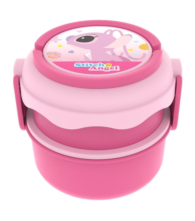 Disney Lilo & Stitch Pink Angel Round Bento Box 1100ml  