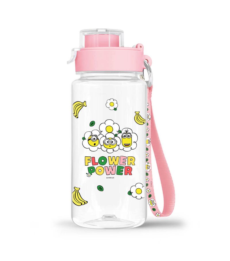 Daisy Minions Collection Pink Plastic Bottle & Strap 640ml