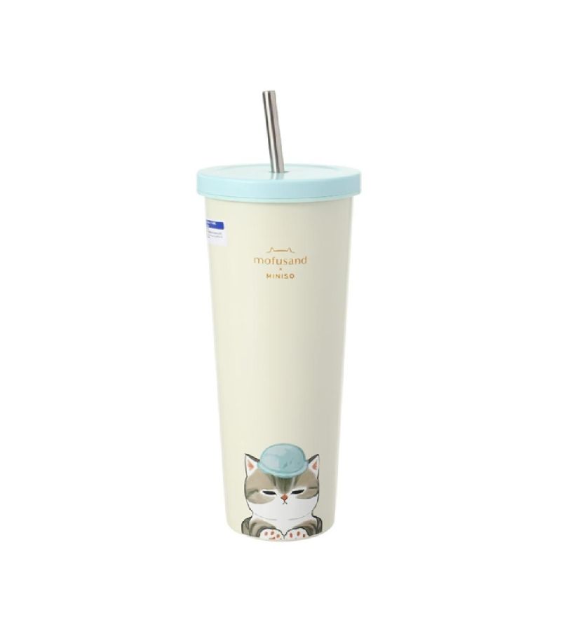 Mofusand Ice Cream Collection Yellow Tumbler & Straw