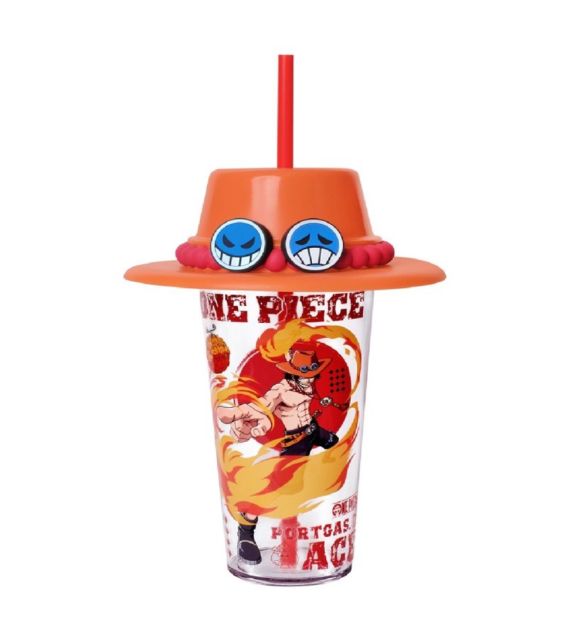 One Piece Classic Retrospective Collection Ace Plastic Tumbler & Straw 640ml