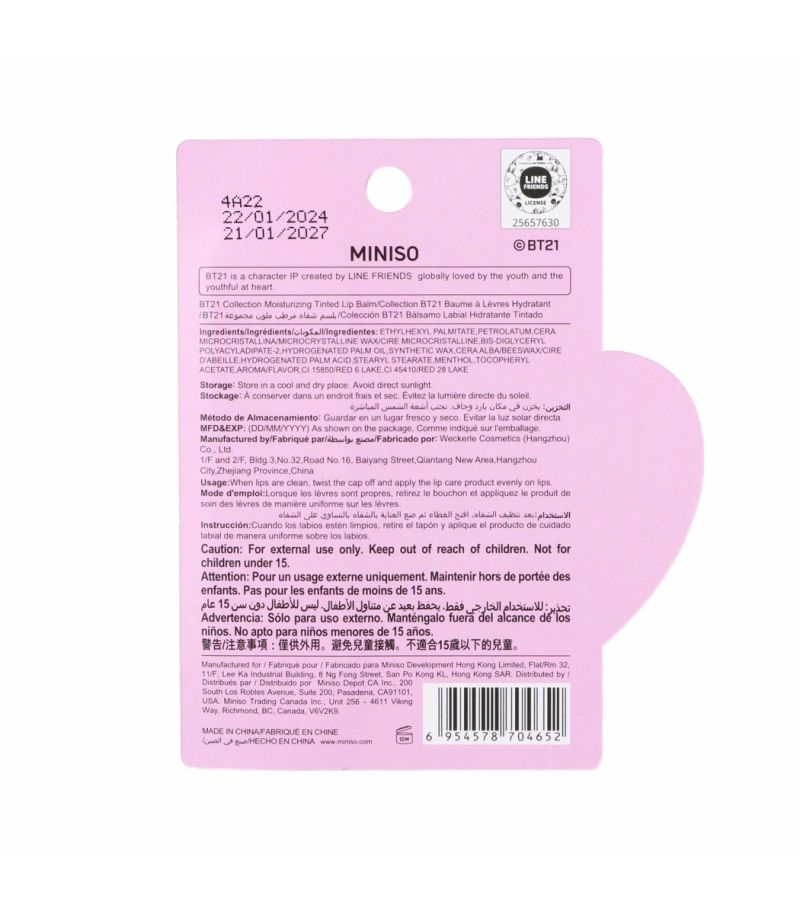 BT21 Collection Moisturizing Tinted Lip Balm