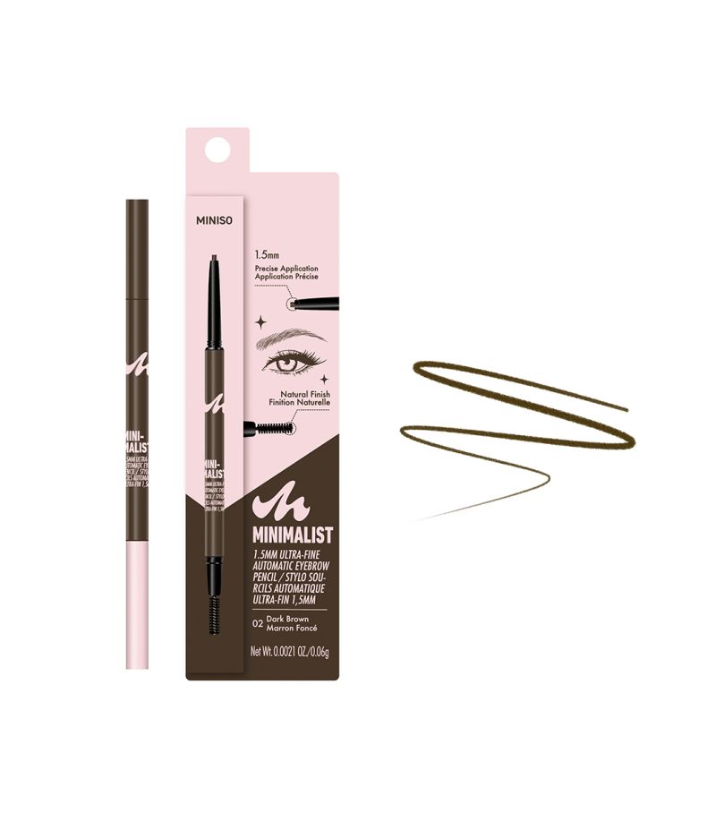 MINISO Minimalist Extra Fine Tip 15mm Eyebrow Pencil Brown 
