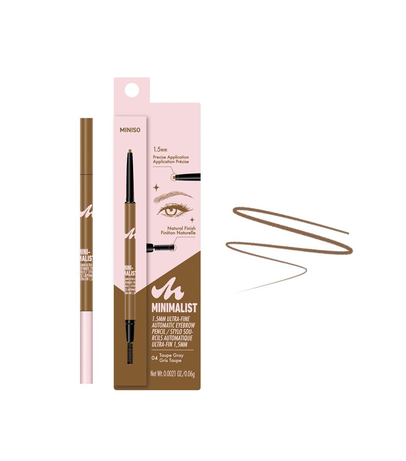 MINISO Minimalist Defined Brow Look 15mm Eyebrow Pencil Grey