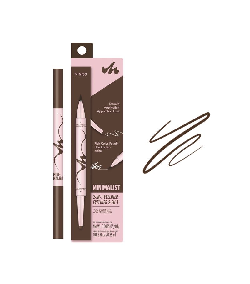 MINISO 2-in-1 Dual Tips Eyeliner Cool Brown 