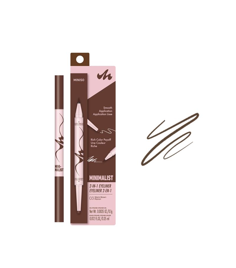 MINISO 2-in-1 Eyeliner Warm Brown 