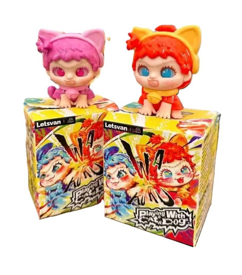 Letsvan Wakuku Cat Vs Dog Battle Figure Blind Box