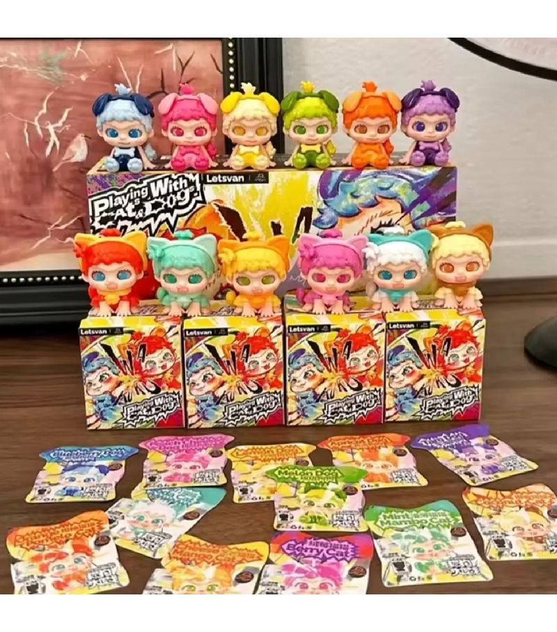 Letsvan Wakuku Cat Vs Dog Battle Figure Blind Box