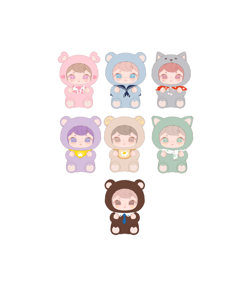 Babe With You Series Vinyl Face Plush Blind Box