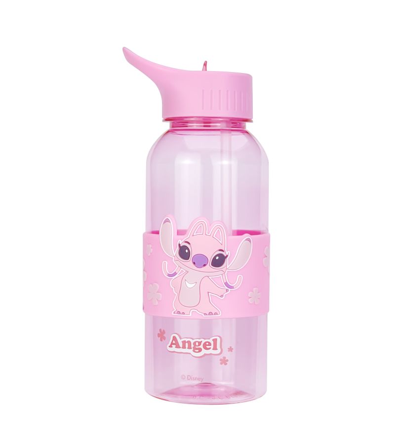 Disney Lilo & Stitch Collection Plastic Bottle with Straw and Sleeve 1000ml Angel