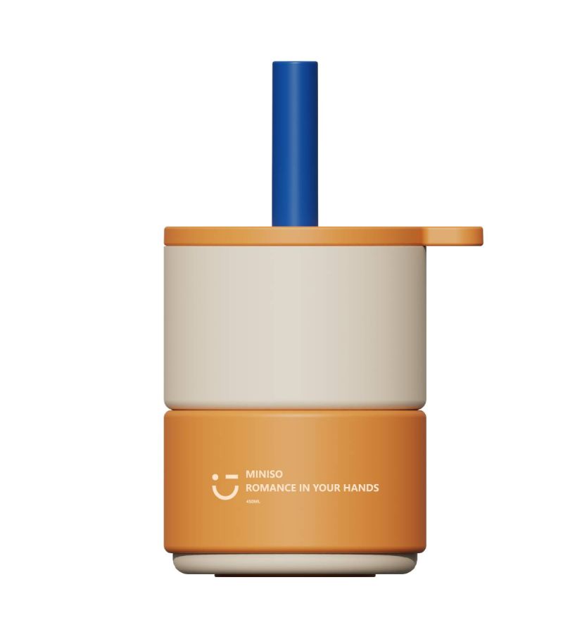 Straw Double Wall Steel Bottle 450 ML Orange