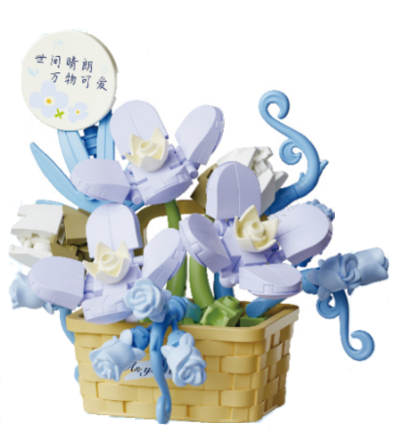MINISO Toys Flower Language Series Blue Ocean Building Blocks