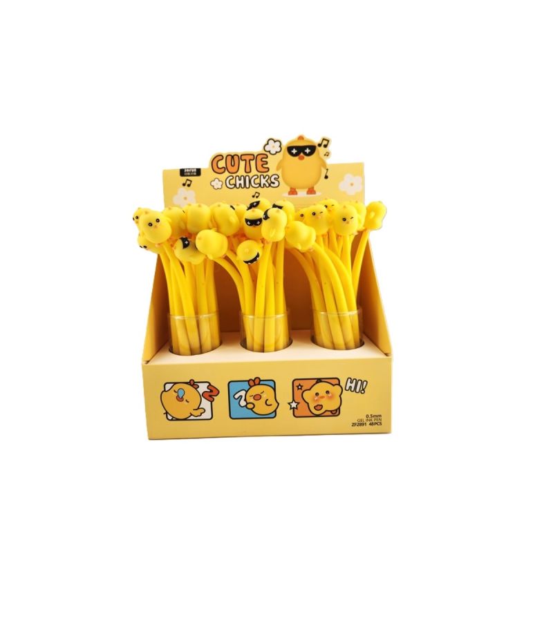 Dundun Chicken Series Fun Figure Shaking Gel Pen 0.5mm Black PDQ