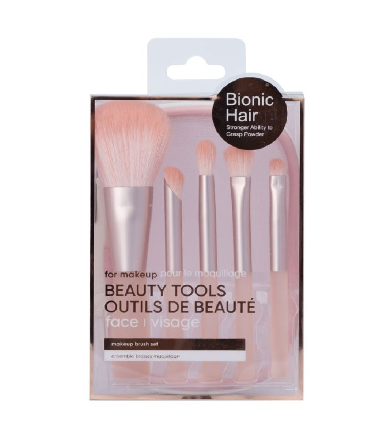 MINISO Makeup Brush Set with Storage Bag 5 Pieces Pink