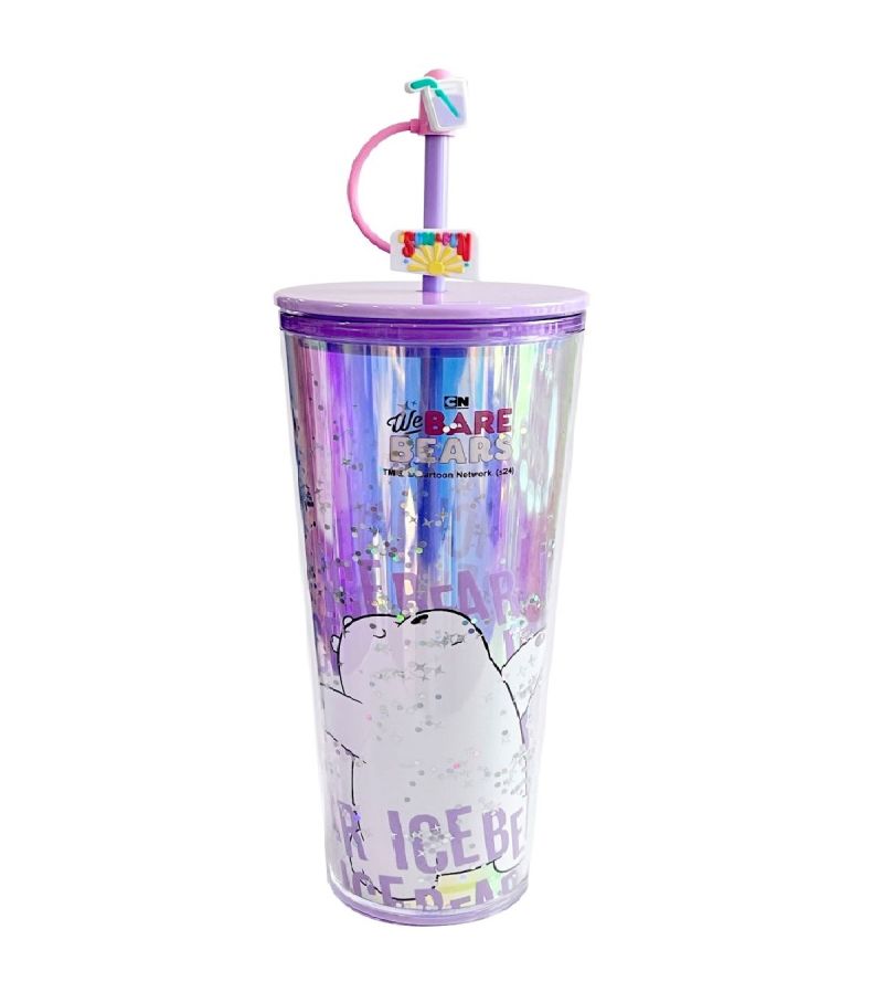 We Bare Bears Seaside Music Festival Ice Bear Double Wall Plastic Tumbler With Straw 800ml