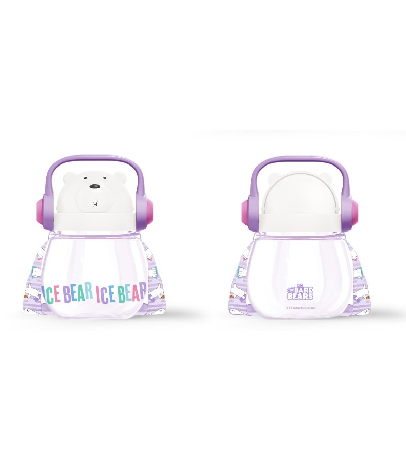 We Bare Bears Seaside Music Festival Ice Bear Water Bottle with Shoulder Strap (800ml)