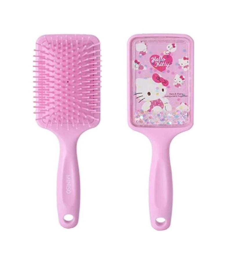 Sanrio Hello Kitty Pink Collection Glitter Paddle Cushion Hair Brush 