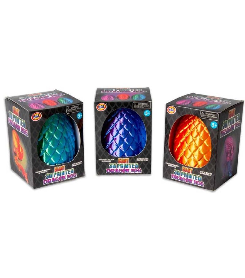 HGL 3D Giant Printed Dragon Egg Squishy Fidget Toy Assorted colours