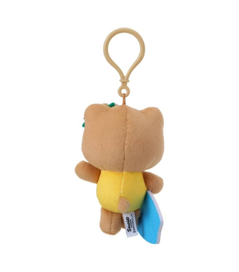 Sanrio Hello Kitty & Friends Jump into Summer 5 Inch Tan Plush Surfing Pendant