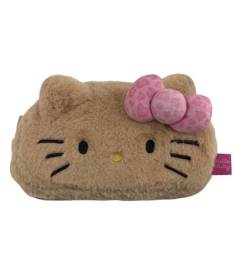 Sanrio & Friends Hello Kitty Pink Leopard Print Plush Cosmetic Bag