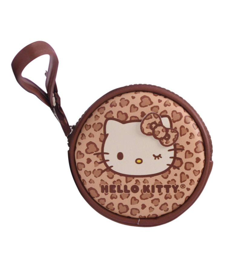 Sanrio Hello Kitty & Friends Brown Leopard Print Round Coin Purse