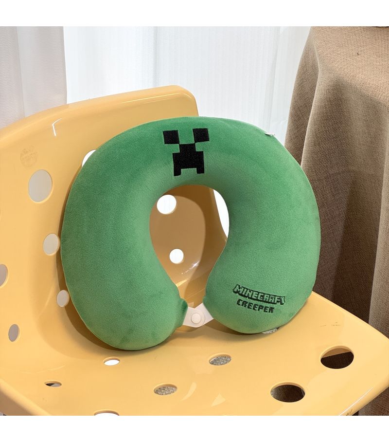 Minecraft Creeper Green Memory Foam Neck Pillow