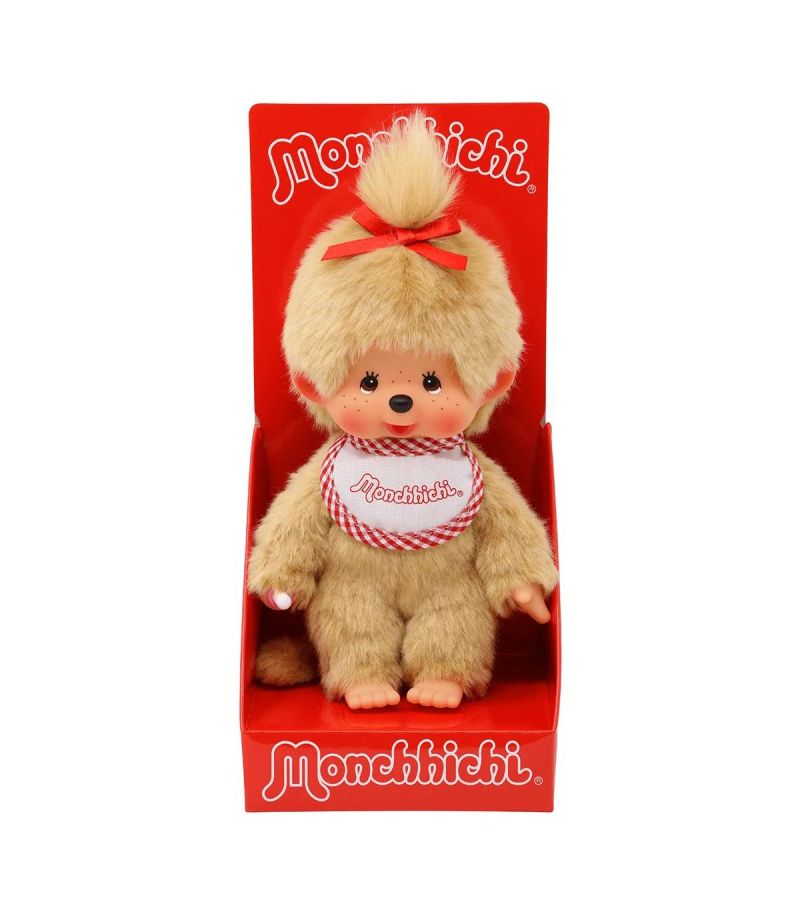 Bandai Monchhichi Beige Girl Plush Soft Toy