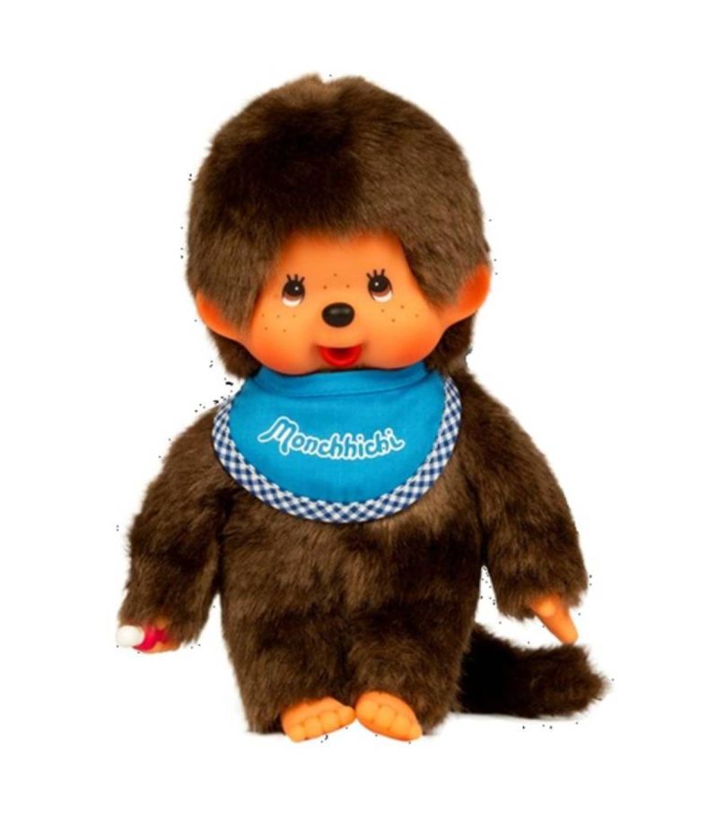Bandai Monchhichi Classic Blue Bib Boy 16.5cm Plush Soft Toy