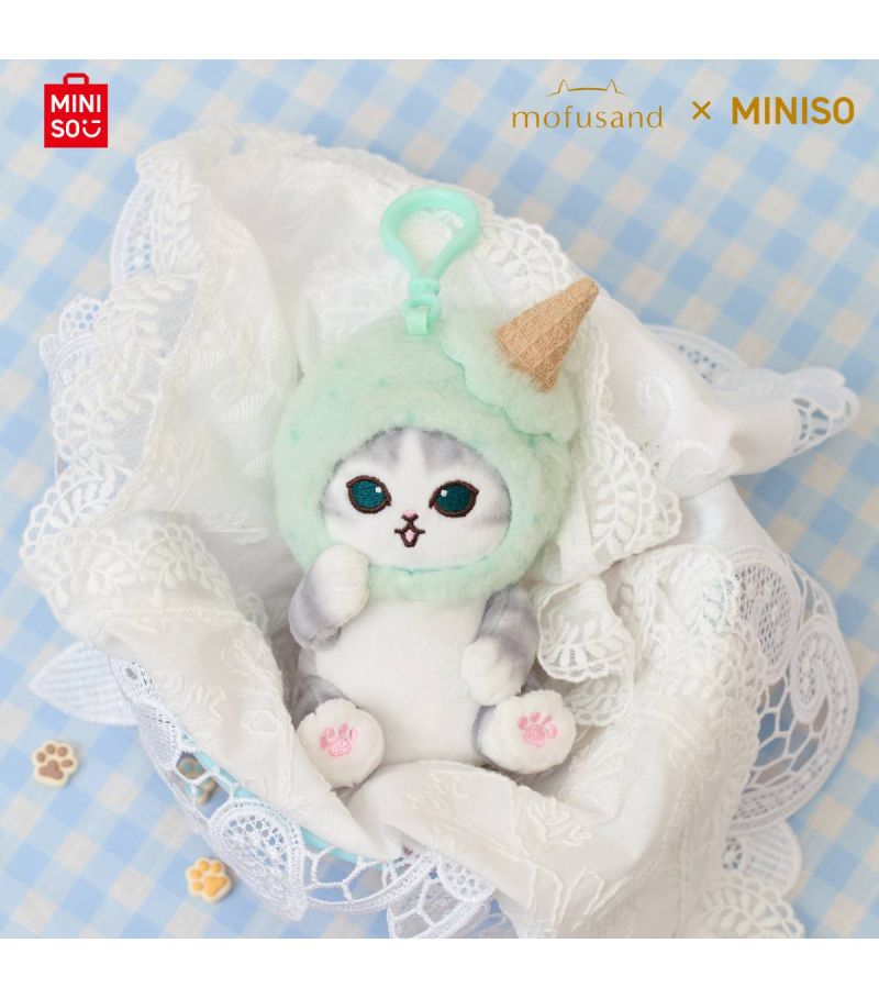 Mofusand Ice Cream Collection Green Hat Plush Pendant