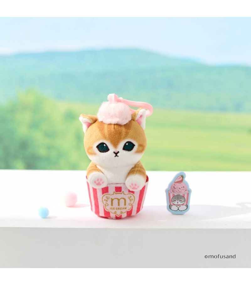 Mofusand Ice Cream Collection Pink Ice Cream Cup Plush Pendant
