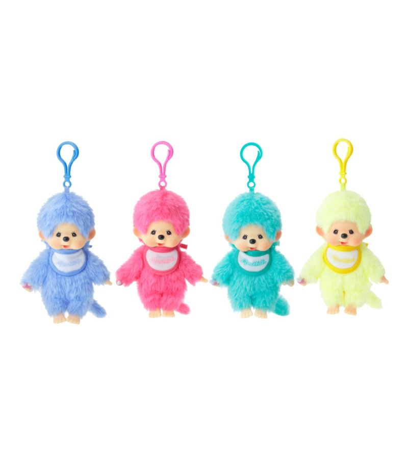 Bandai Monchhichi Lacie Satin Bib 14cm Plush Keychain (Assorted Characters)
