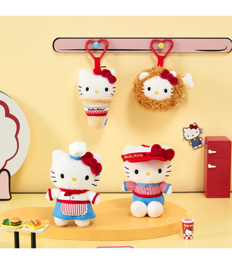 Sanrio Hello Kitty & Friends Retro Diner 4 Inch Cook costume Pendant