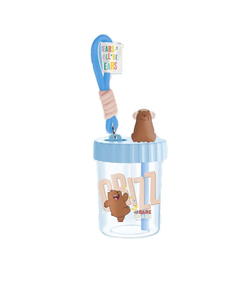 We Bare Bears Seaside Music Festival Grizz Plastic Water Bottle & Strap 520ml