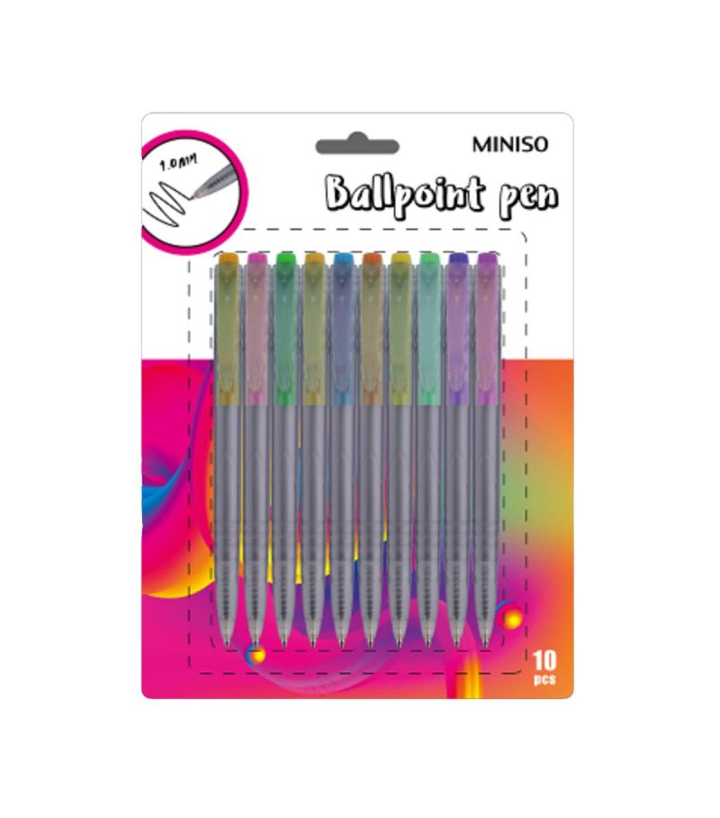 Retractable Ballpoint Pen (10 Pack, Colored)