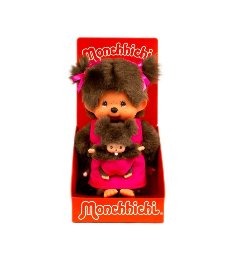 Bandai Monchhichi Mother & Child 20cm Plush Soft Toy (Assorted Characters)