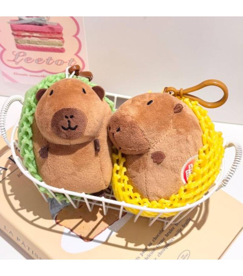Capybara Mimi Bara Fruits Plush Pendant (Orange)