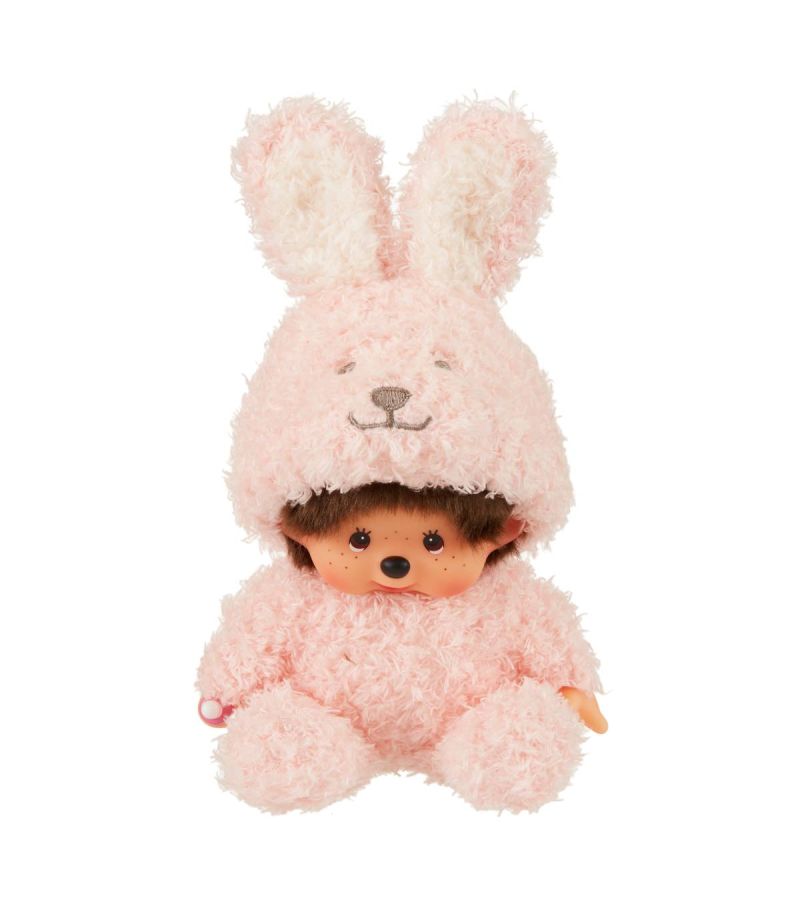 Bandai Monchhichi Animal Collection Pink Bunny 16cm Plush Soft Toy