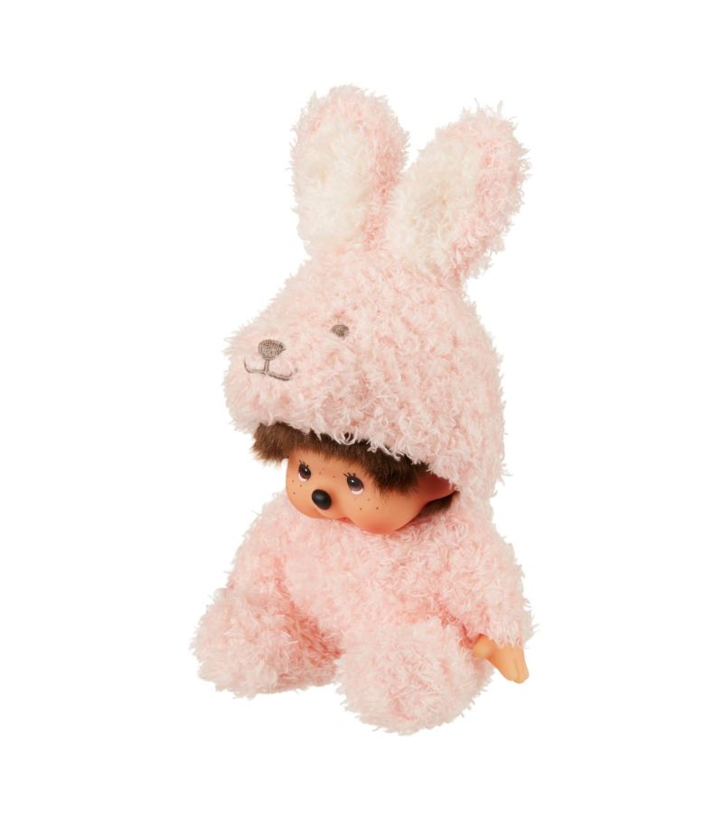 Bandai Monchhichi Animal Collection Pink Bunny 16cm Plush Soft Toy