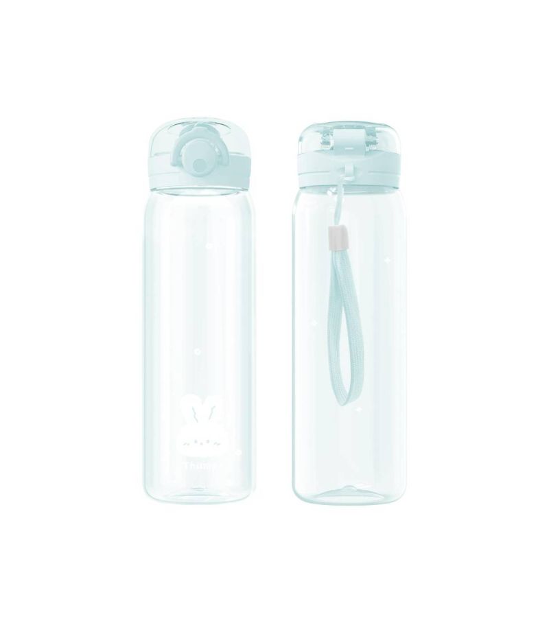 MINSO Animal Series Blue Flip Top Plastic Water Bottle 620ml
